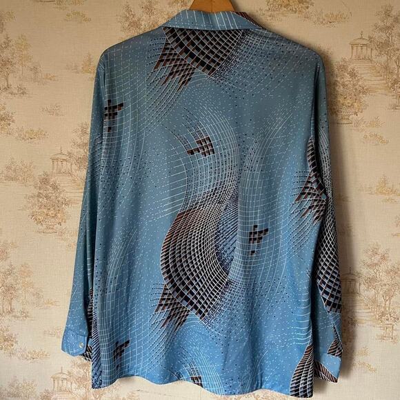 70s Challenger Geometric Disco L/S Shirt Size L - Picture 5 of 8